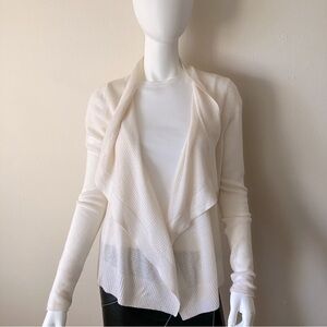 NWOT Magaschoni white cashmere waterfall cardigan